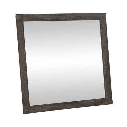 Lakeside Haven - Landscape Mirror - Dark Brown