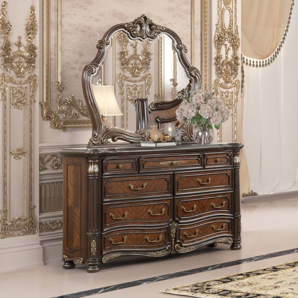 Bella Notte - Dresser Dresser & Mirror by New Classic - Walls Furniture & Mattress
