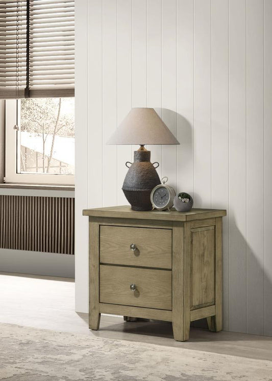 Hazlewood - 2 - Drawer Nightstand Bedside Table - Vineyard Oak Accent Nightstands by Coaster Fine Furniture - Walls Furniture & Mattress