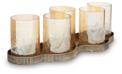 Evereton - Antique Gold Finish - Candle Holder Candles & Holders by Signature Design by Ashley® - Walls Furniture & Mattress