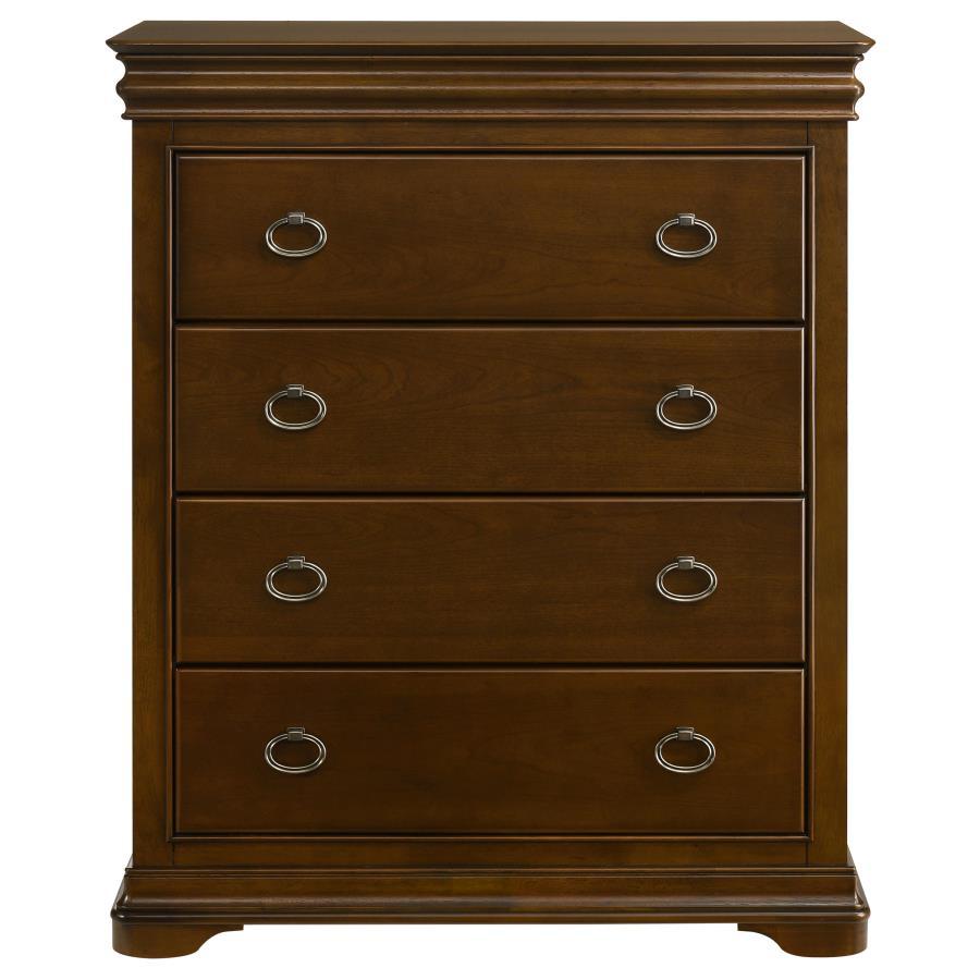 Garland - 4 - Drawer Bedroom Chest Of Drawers - Brown Cherry Accent Chests by Coaster Fine Furniture - Walls Furniture & Mattress