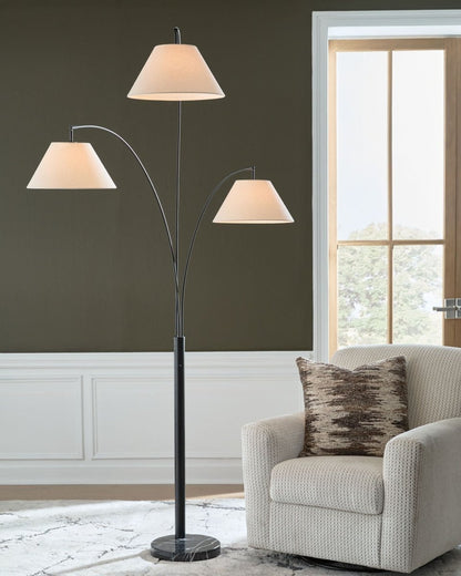 Gibbswellner - Metal Arc Lamp - Black Floor Lamps by Signature Design by Ashley® - Walls Furniture & Mattress