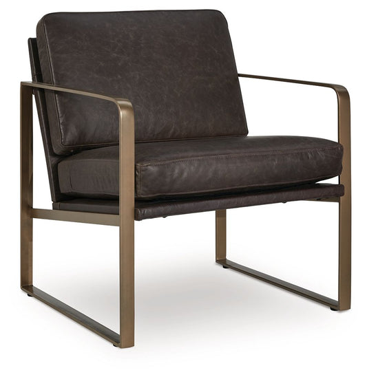 Bradett - Dark Brown / Gold Finish - Accent Chair Accent Chairs by Signature Design by Ashley® - Walls Furniture & Mattress
