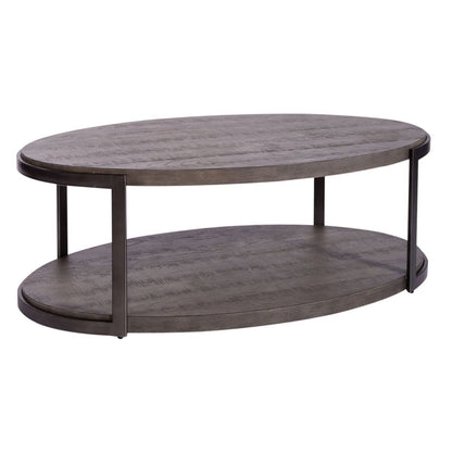 Modern View - 3 Piece Table Set (1 Oval Cocktail Table 2 End Tables) - Dark Gray Table Sets by Liberty Furniture - Walls Furniture & Mattress