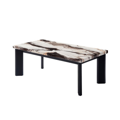 Strata - Faux Marble 3 Piece Occasional Set (1 Coffee & 2 End Tables) - Black / White Table Sets by New Classic - Walls Furniture & Mattress