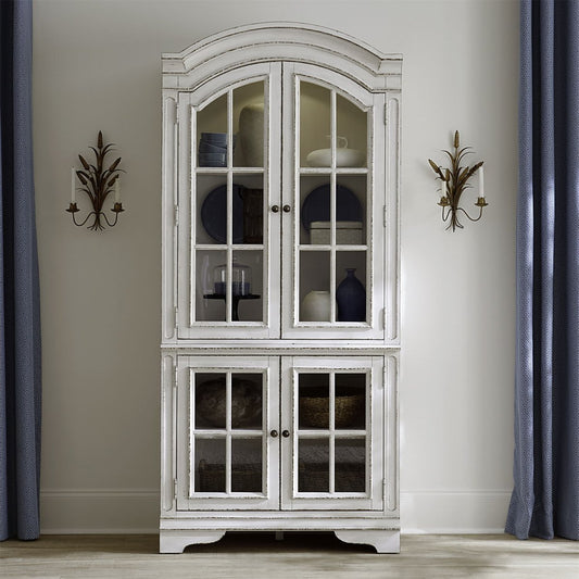 Magnolia Manor - Display Cabinet - Antique White Display Cabinets by Liberty Furniture - Walls Furniture & Mattress