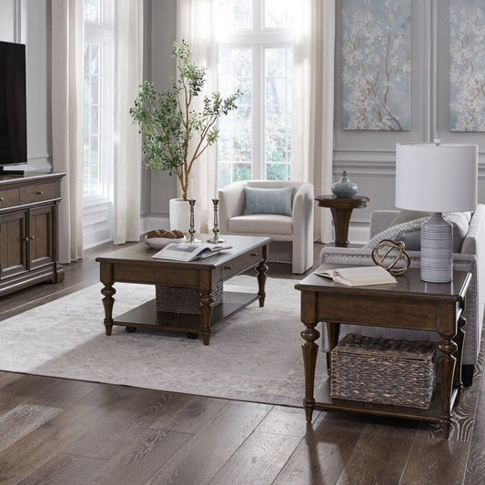 Arden Road - 3 Piece Table Set - Satin Cherry Table Sets by Liberty Furniture - Walls Furniture & Mattress