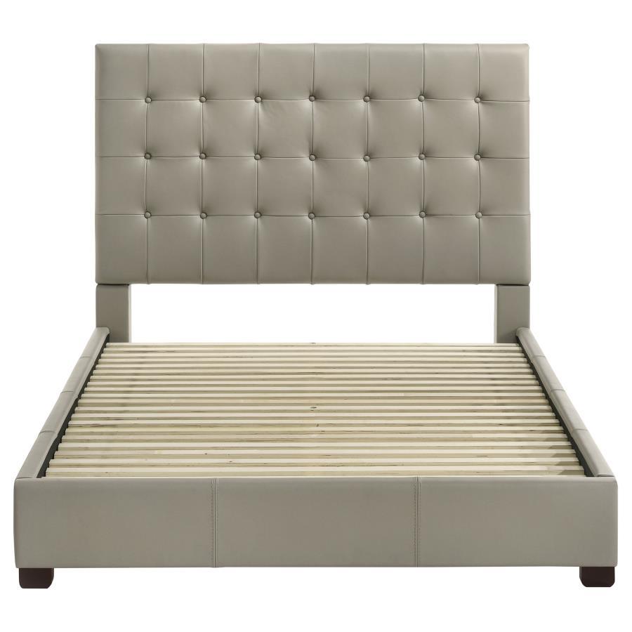 Medley - Genuine Leather Platform Bed Upholstered Beds by Coaster Fine Furniture - Walls Furniture & Mattress