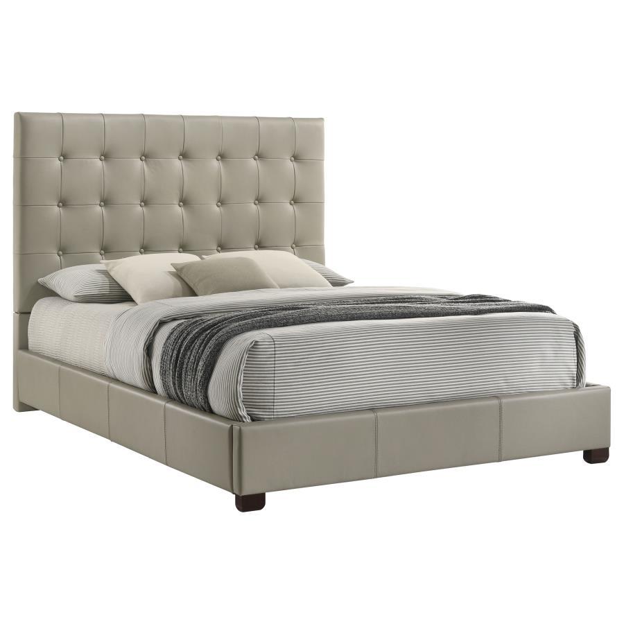 Medley - Genuine Leather Platform Bed Upholstered Beds by Coaster Fine Furniture - Walls Furniture & Mattress