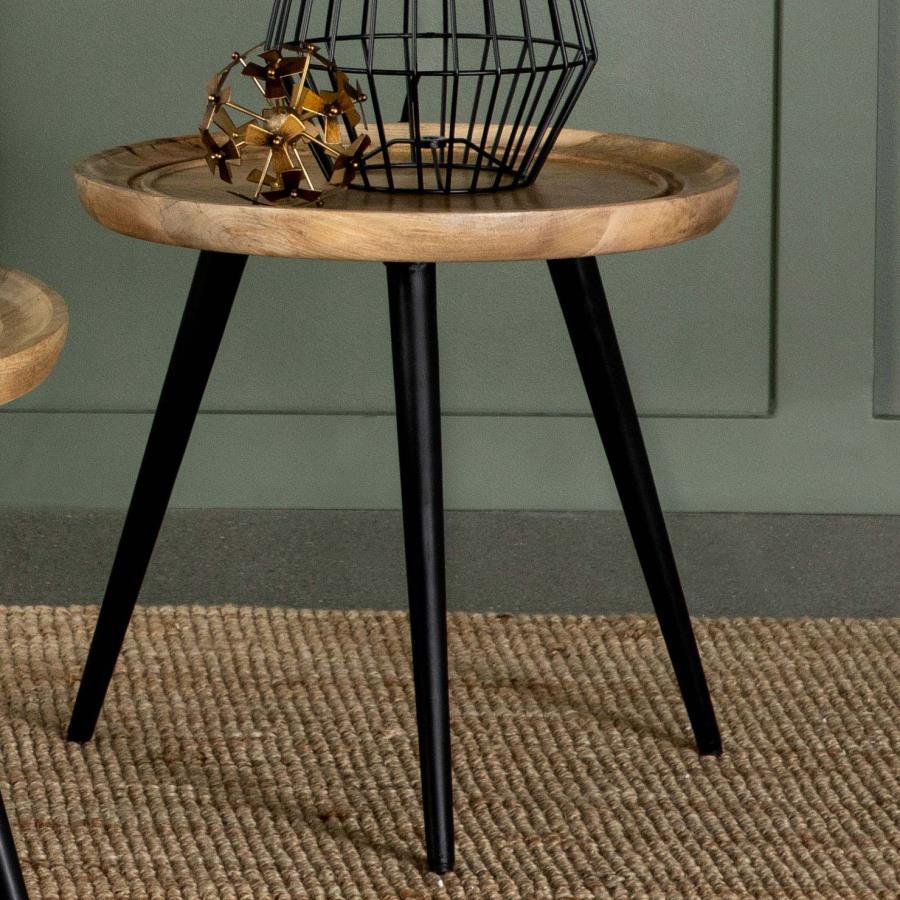 Zoe - Round Mango Wood Table End Tables by CoasterEssence - Walls Furniture & Mattress