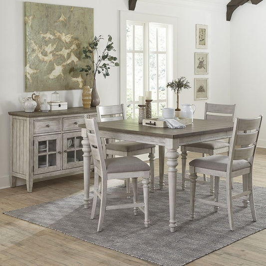 Heartland - 5 Piece Gathering Table Set (Ladder - Back Chairs) - White 5 Piece Dining Room Sets by Liberty Furniture - Walls Furniture & Mattress