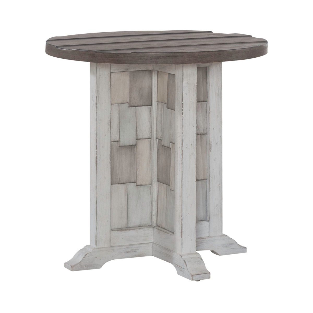 River Place - Round Chairside Table - White Chair Side Tables by Liberty Furniture - Walls Furniture & Mattress