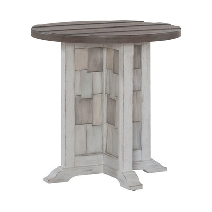 River Place - Round Chairside Table - White Chair Side Tables by Liberty Furniture - Walls Furniture & Mattress