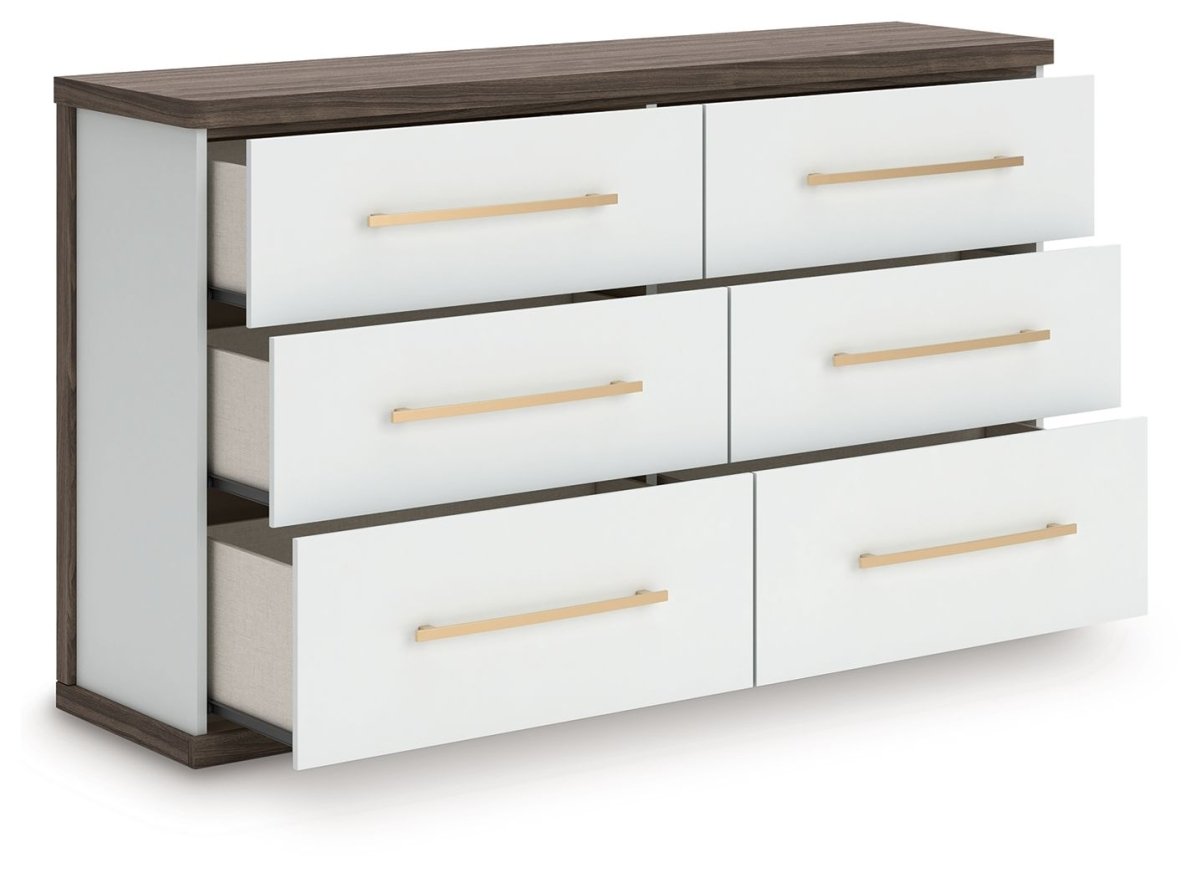 Kendanport - 3 Pc. - Dresser And 2 Nightstands - Brown / White 3 Piece Bedroom Sets by Signature Design by Ashley® - Walls Furniture & Mattress