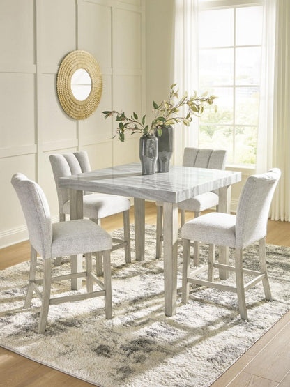 Larawyn - 5 Pc. - Counter Height Dining Table And 4 Barstools - Bisque 5 Piece Dining Room Sets by Signature Design by Ashley® - Walls Furniture & Mattress
