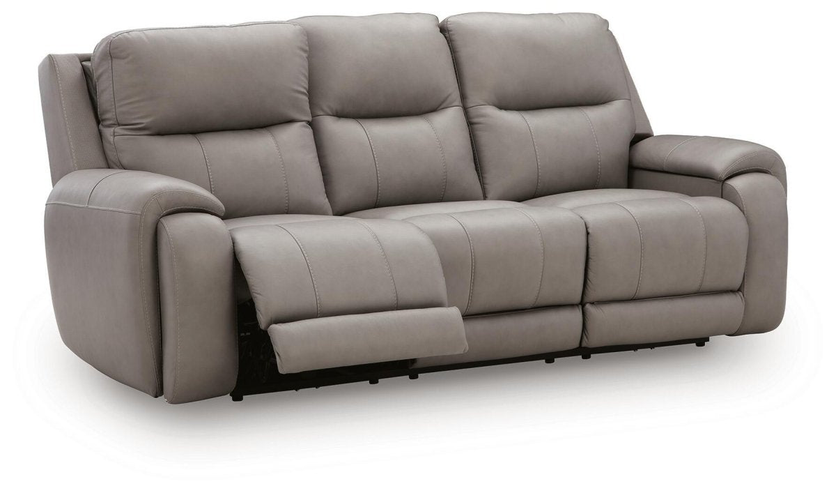 Real Moments - Power Reclining Sofa With Audio Seating - Ash Reclining Sofas by Signature Design by Ashley® - Walls Furniture & Mattress