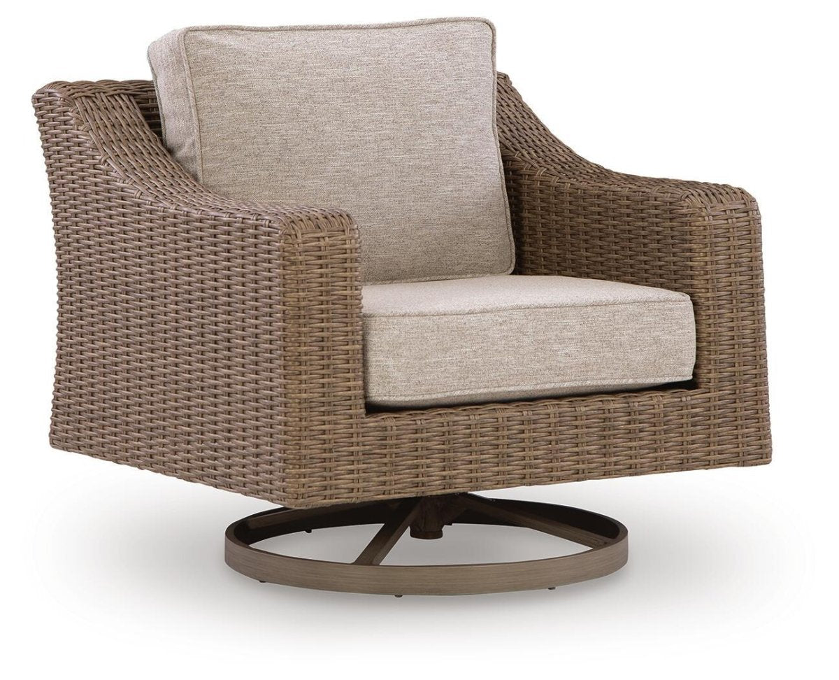 Laguna Heights - Swivel Lounge With Cushion - Beige Swivel Chairs by Signature Design by Ashley® - Walls Furniture & Mattress