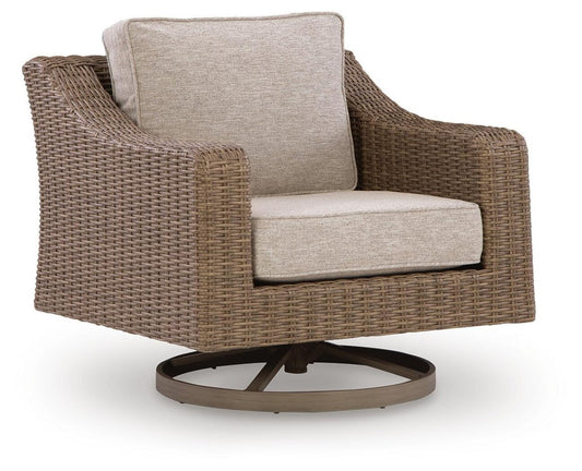 Laguna Heights - Swivel Lounge With Cushion - Beige Swivel Chairs by Signature Design by Ashley® - Walls Furniture & Mattress