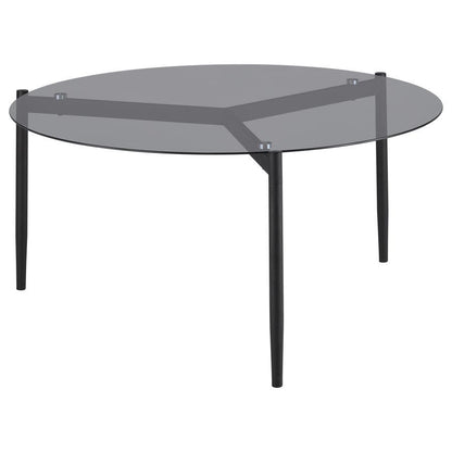 Rosalie - Round Smoked Glass Top Table End Tables by CoasterEveryday - Walls Furniture & Mattress