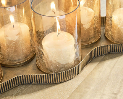 Evereton - Antique Gold Finish - Candle Holder Candles & Holders by Signature Design by Ashley® - Walls Furniture & Mattress