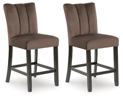 Jeshina - Upholstered Barstool (Set of 2) - Mocha Stool Sets by Signature Design by Ashley® - Walls Furniture & Mattress