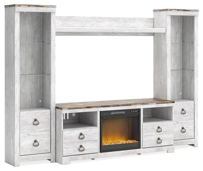 Willowton - Entertainment Center With Fireplace Option Entertainment Centers by Signature Design by Ashley® - Walls Furniture & Mattress