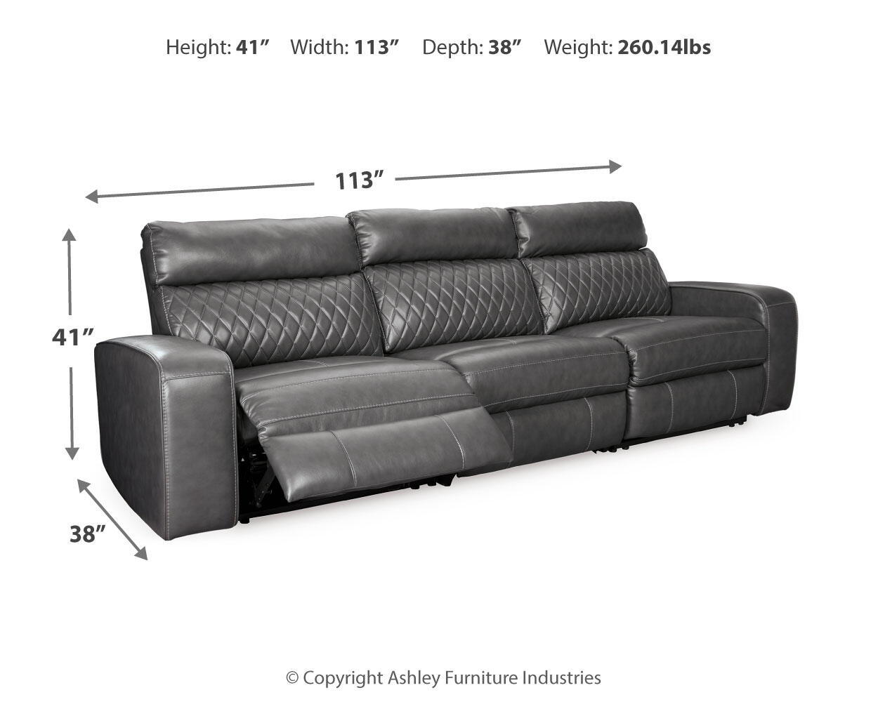 Samperstone - Power Reclining Sectional Reclining Sectionals by Signature Design by Ashley® - Walls Furniture & Mattress