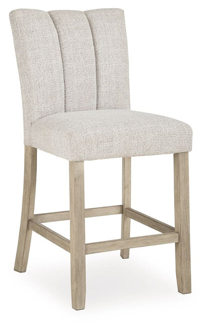 Larawyn - Upholstered Barstool (Set of 2) - Bisque Stool Sets by Signature Design by Ashley® - Walls Furniture & Mattress
