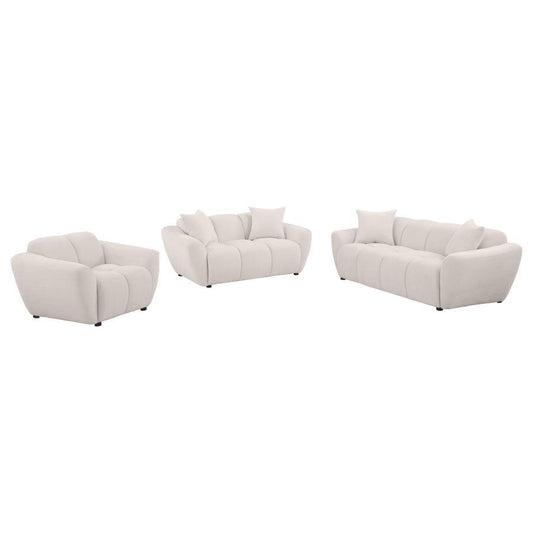 Destino - Chenille Splayed Arm Sofa Set Stationary Sofas & Loveseats by Coaster Fine Furniture - Walls Furniture & Mattress