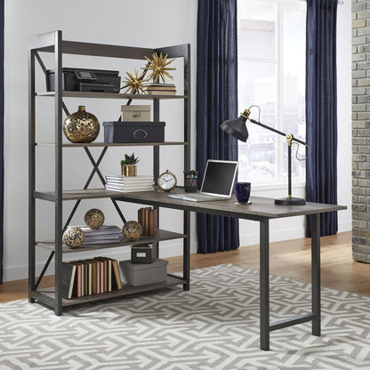 Tanners Creek - 2 Piece Home Office Set (Desk And Bookcase) - Dark Gray 2 Piece Home Office Sets by Liberty Furniture - Walls Furniture & Mattress