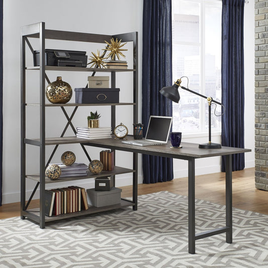 Tanners Creek - 2 Piece Home Office Set (Desk And Bookcase) - Dark Gray 2 Piece Home Office Sets by Liberty Furniture - Walls Furniture & Mattress