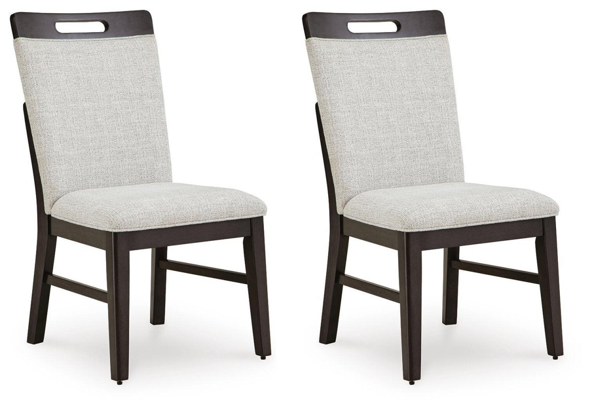 Neymorton - Dining Upholstered Side Chair (Set of 2) - Light Gray / Brown Chair Sets by Signature Design by Ashley® - Walls Furniture & Mattress