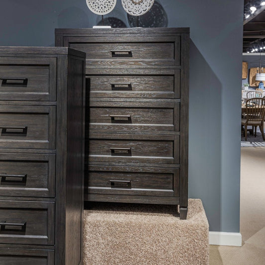 Caruso Heights - 5 Drawer Chest - Aged Whiskey Accent Chests by Liberty Furniture - Walls Furniture & Mattress