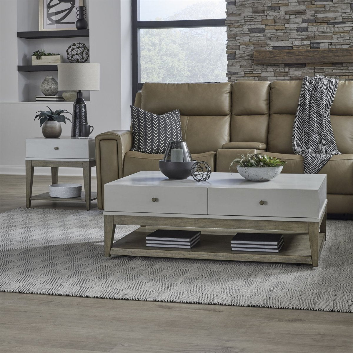 Berkley Square - 3 Piece Set - Linen & Khaki Table Sets by Liberty Furniture - Walls Furniture & Mattress