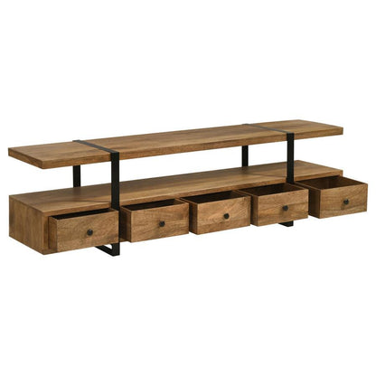 Otto - 5 - Drawer Mango Wood TV Stand Media Console - Brown TV Stands by Coaster Fine Furniture - Walls Furniture & Mattress
