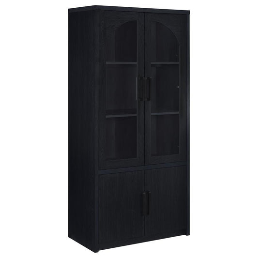 Riva - 4 - Door Tall Accent Display Cabinet LED Lighting - Black Display Cabinets by Coaster Fine Furniture - Walls Furniture & Mattress