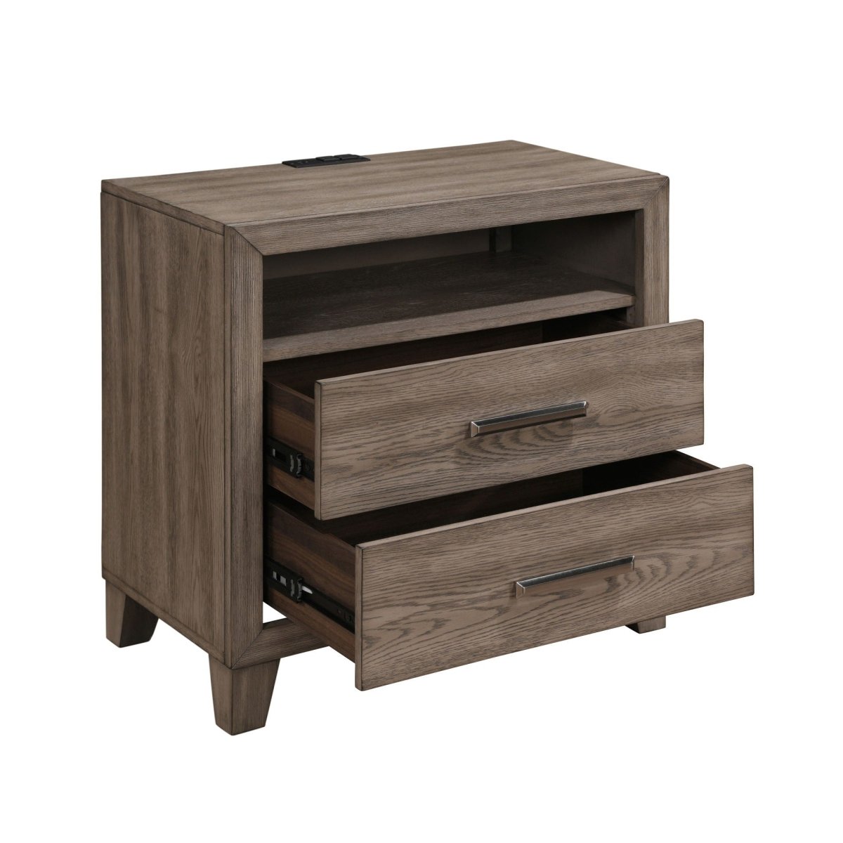 Harrisburg - 2 Drawer Nightstand - Walnut Accent Nightstands by New Classic - Walls Furniture & Mattress