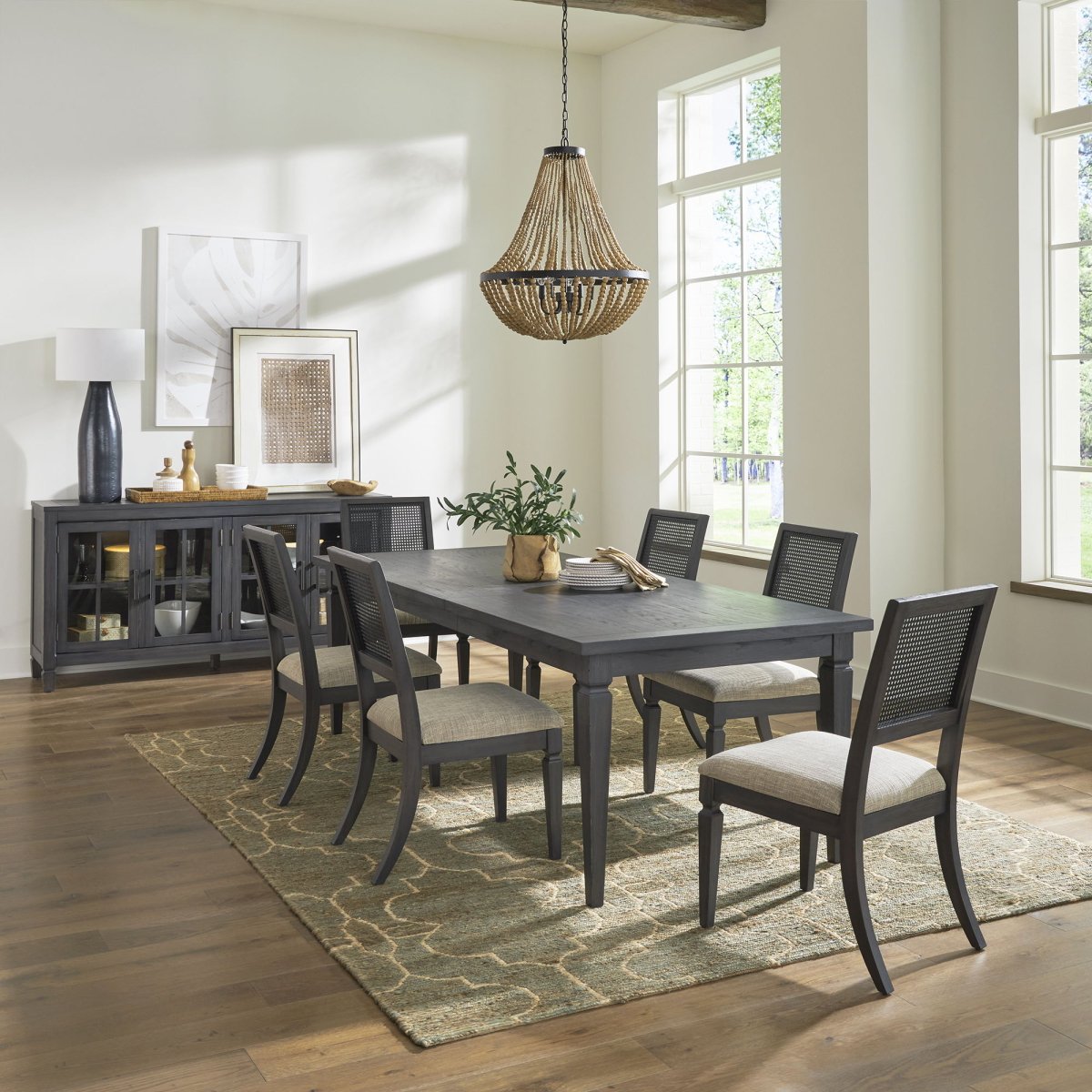 Caruso Heights - Rectangular Table Set - Black 5 Piece Dining Room Sets by Liberty Furniture - Walls Furniture & Mattress