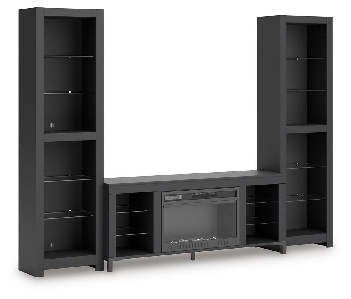 Cayberry - 3-Piece Entertainment Center With Electric Fireplace - Black Entertainment Centers by Signature Design by Ashley® - Walls Furniture & Mattress
