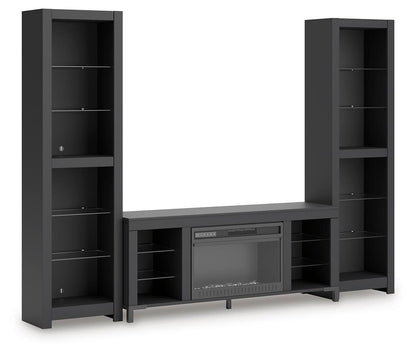 Cayberry - 3-Piece Entertainment Center With Electric Fireplace - Black Entertainment Centers by Signature Design by Ashley® - Walls Furniture & Mattress