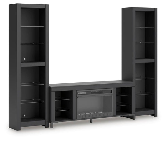 Cayberry - 3-Piece Entertainment Center With Electric Fireplace - Black Entertainment Centers by Signature Design by Ashley® - Walls Furniture & Mattress