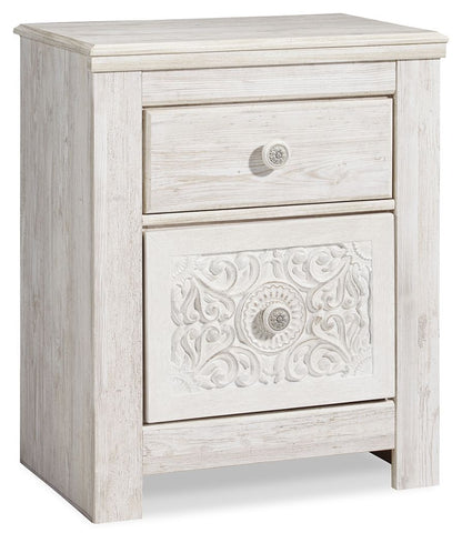 Paxberry - Two Drawer Night Stand - Whitewash