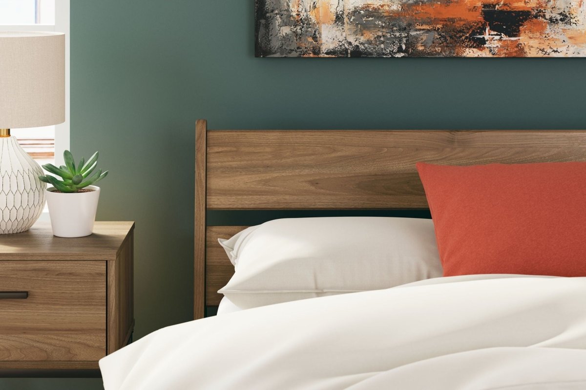 Deanlow - Full Panel Headboard - Honey Panel Headboards by Signature Design by Ashley® - Walls Furniture & Mattress