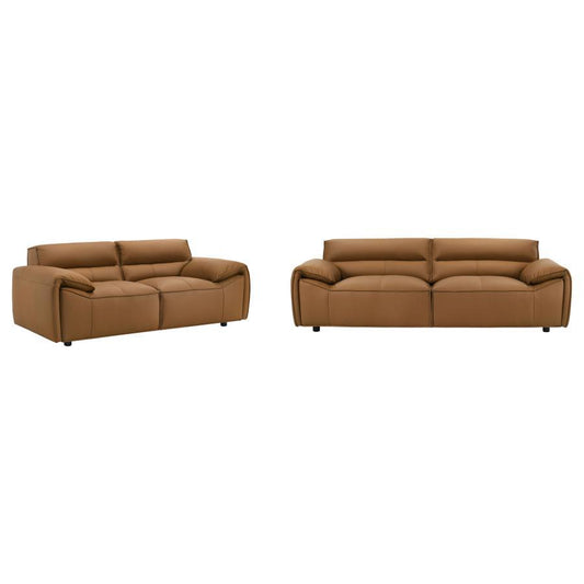 Buxton - Leather Upholstered Sofa Set Stationary Sofas & Loveseats by Coaster Fine Furniture - Walls Furniture & Mattress