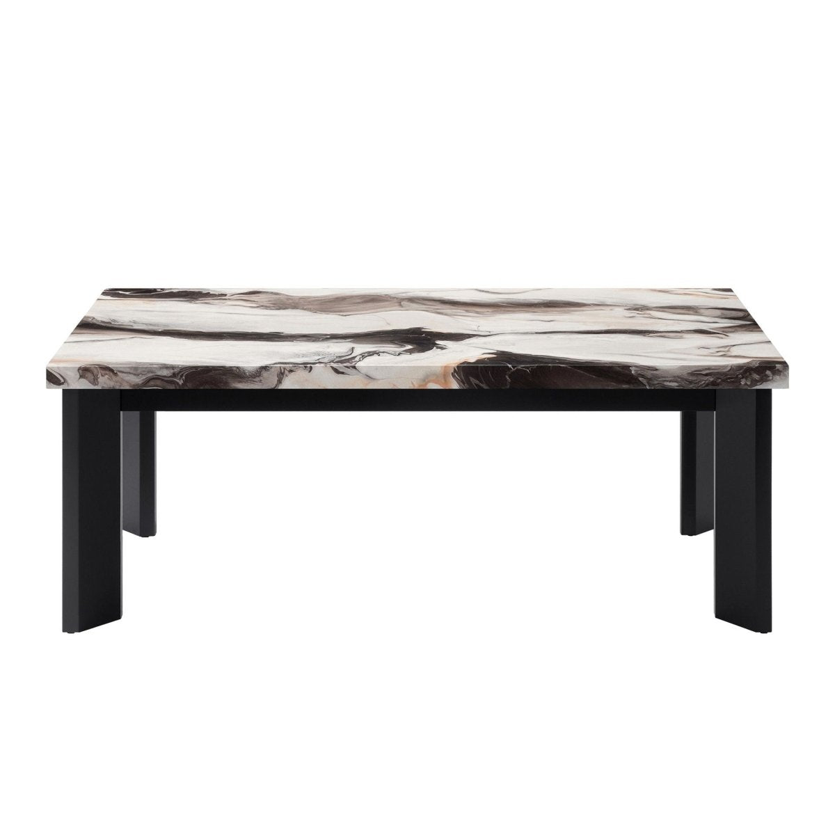 Strata - Faux Marble 3 Piece Occasional Set (1 Coffee & 2 End Tables) - Black / White Table Sets by New Classic - Walls Furniture & Mattress