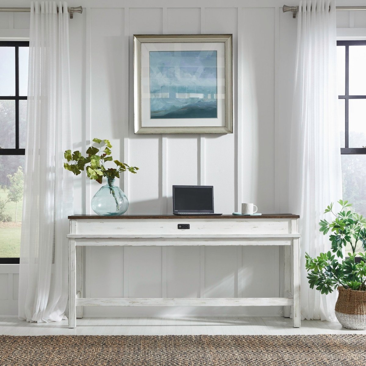 River Place - Console Bar Table - White Console Tables by Liberty Furniture - Walls Furniture & Mattress