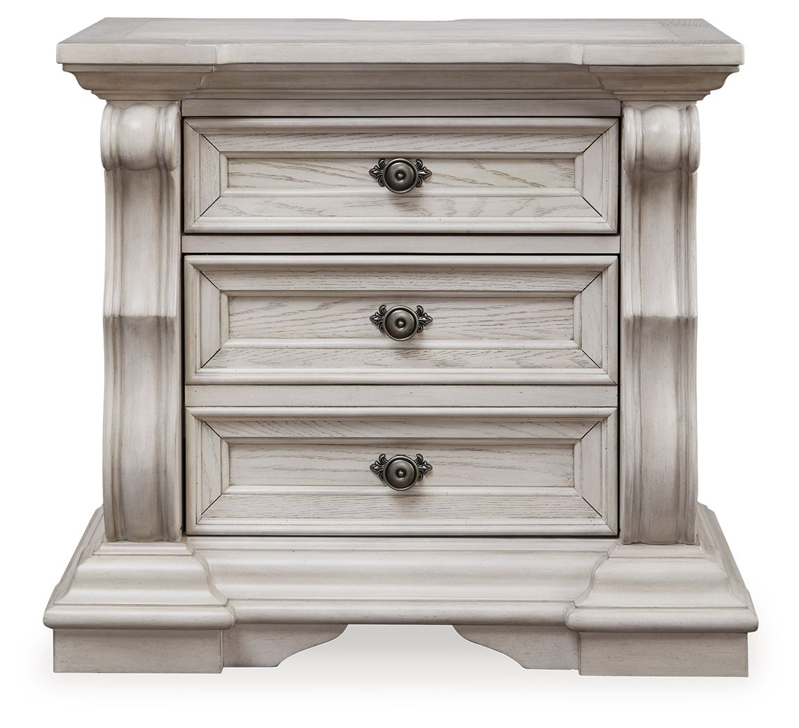 Bruchandi - Antique White - Three Drawer Night Stand Nightstands w/ Charging Stations by Signature Design by Ashley® - Walls Furniture & Mattress