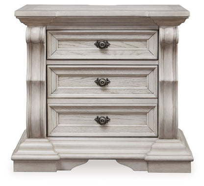 Bruchandi - Antique White - Three Drawer Night Stand Nightstands w/ Charging Stations by Signature Design by Ashley® - Walls Furniture & Mattress