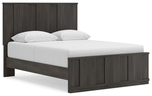 Shaehartin - Queen Panel Platform Bed - Dark Brown Platform Beds by Signature Design by Ashley® - Walls Furniture & Mattress
