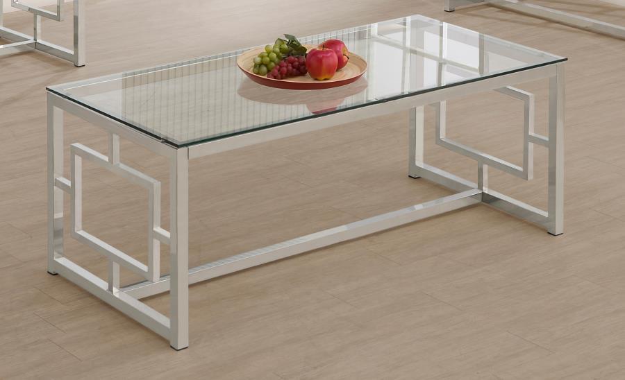 Merced - Glass Top Metal Table End Tables by CoasterEssence - Walls Furniture & Mattress